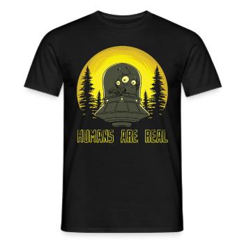 Cadeau drôle d'humanité extraterrestre UFO extraterrestre - T-shirt homme - noir - Devant - AI Model Male 178 light (178cm)