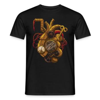 Steampunk Uhrwerk Herz Vintage Viktorianisch - Männer T-Shirt - Schwarz - Vorne - AI Model Male 178 light (178cm)