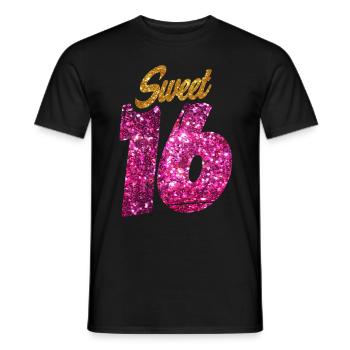 Sweet Sixteen cadeau pour fille 16e anniversaire - T-shirt homme - noir - Devant - AI Model Male 178 light (178cm)