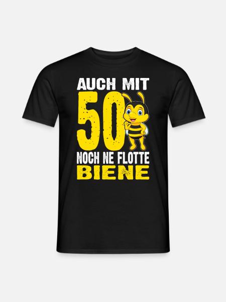 Auch Mit 50 Noch Ne Flotte Biene - 50. Geburtstag - Männer T-Shirt - Schwarz