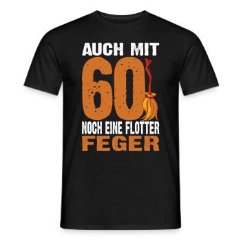 Auch Mit 60 Noch Ein Flotter Feger 60. Geburtstag - Männer T-Shirt - Schwarz - Vorne - AI Model Male 178 light (178cm)