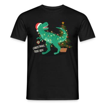 Christmas Tree Rex Weihnachtsbaum T-Rex Design - Männer T-Shirt - Schwarz - Vorne - AI Model Male 178 light (178cm)