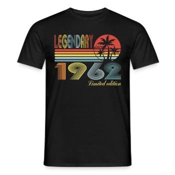 58e anniversaire légendaire depuis 1962 - T-shirt homme - noir - Devant - AI Model Male 178 light (178cm)