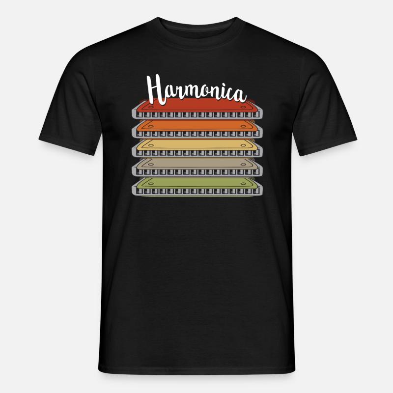 Vintage Harmonica Retro Harmonica Gift - Men’s T-shirt - black