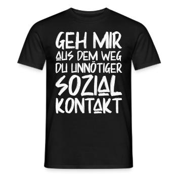 Geh mir aus dem Weg Du unnötiger Sozialkontakt - Männer T-Shirt - Schwarz - Vorne - AI Model Male 178 light (178cm)