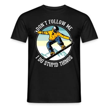 Snowboarder Wintersport Snowboard Funny saying - Men's T-Shirt - black - Front - AI Model Male 178 light (178cm)