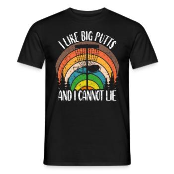 Disc Golf Spruch I Like Big Putts And I Cannot Lie - Männer T-Shirt - Schwarz - Vorne - AI Model Male 178 light (178cm)