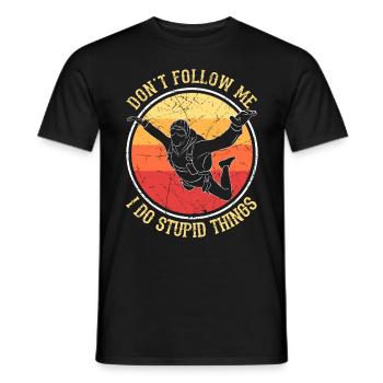 Parachute parachutiste - T-shirt homme - noir - Devant - AI Model Male 178 light (178cm)