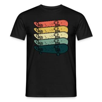 Skateboarder Skateboard Retro Skater Vintage Hobby - Men's T-Shirt - black - Front - AI Model Male 178 light (178cm)