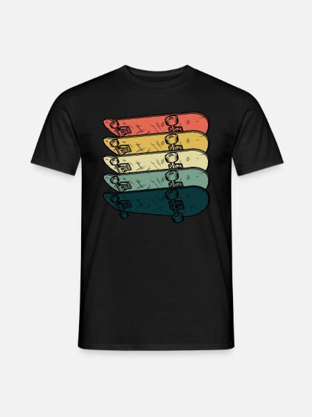 Skateboarder Skateboard Rétro Skater Vintage Hobby - T-shirt homme - noir