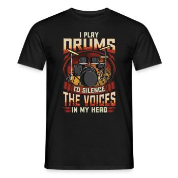 Drums Statement Drummer Drums disant cadeau - T-shirt homme - noir - Devant - AI Model Male 178 light (178cm)