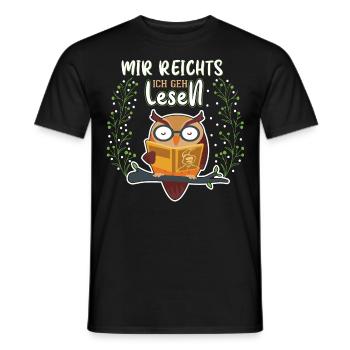 Mir Reichts Ich Geh Lesen | Bücherwurm Geschenk - Männer T-Shirt - Schwarz - Vorne - AI Model Male 178 light (178cm)