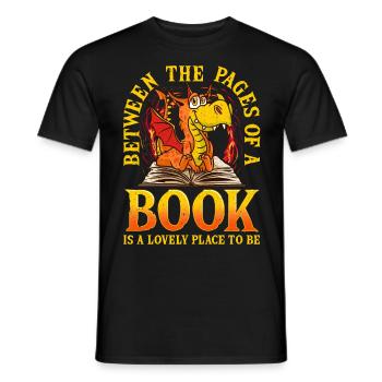 Livre Dragon Lire Livre-livre-livre Roman Auteur - T-shirt homme - noir - Devant - AI Model Male 178 light (178cm)