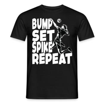 Bump Set Spike Repeat Volleyball Beachvolleyball - Männer T-Shirt - Schwarz - Vorne - AI Model Male 178 light (178cm)