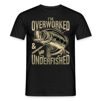 Funny angler & fisherman gift - Men's T-Shirt - black - Front - AI Model Male 178 light (178cm)