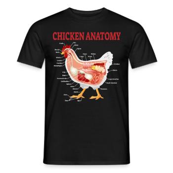 Poulets anatomie poulets éleveurs de poulets cadeau - T-shirt homme - noir - Devant - AI Model Male 178 light (178cm)