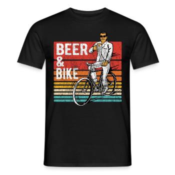 Beer & Bike Bière & Vélo Vélo Cadeau - T-shirt homme - noir - Devant - AI Model Male 178 light (178cm)