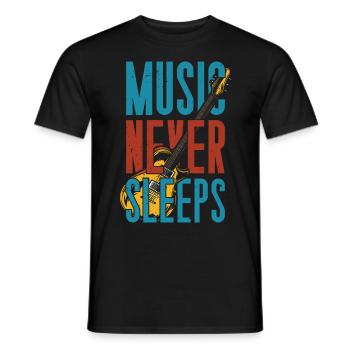 Vintage Rock Guitar Guitarist Electric Guitar Bassist - Men's T-Shirt - black - Front - AI Model Male 178 light (178cm)
