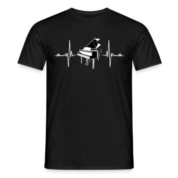 Herzschlag Piano Klavier Pianist EKG Geschenk - Männer T-Shirt - Schwarz - Vorne - AI Model Male 178 light (178cm)