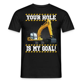 Pelleteuse mécanicien travail métier Travaux de construction - T-shirt homme - noir - Devant - AI Model Male 178 light (178cm)