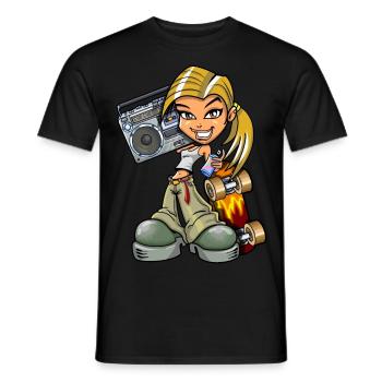 Patineuse - T-shirt homme - noir - Devant - AI Model Male 178 light (178cm)