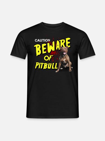 beware of pitbull - Men's T-Shirt - black
