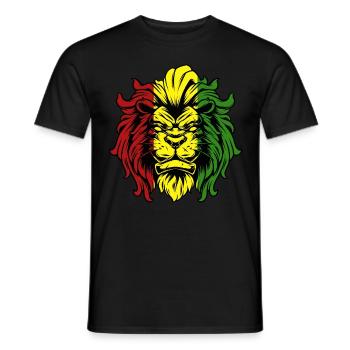 Rasta Lion Roots Reggae Musique Jah Jamaïque cadeau - T-shirt homme - noir - Devant - AI Model Male 178 light (178cm)