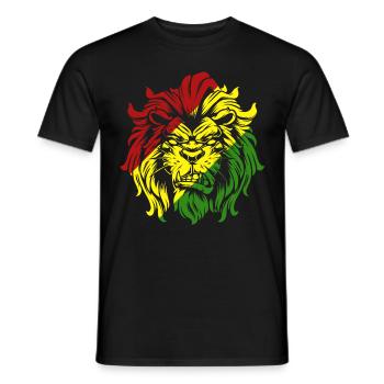 Rasta Lion Roots Reggae Musique Jah Jamaïque cadeau - T-shirt homme - noir - Devant - AI Model Male 178 light (178cm)