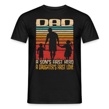 Vintage Vatertag Retro Vater Papa Erste Liebe Held - Männer T-Shirt - Schwarz - Vorne - AI Model Male 178 light (178cm)