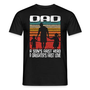 Vintage Vatertag Retro Vater Papa Erste Liebe Held - Männer T-Shirt - Schwarz - Vorne - AI Model Male 178 light (178cm)