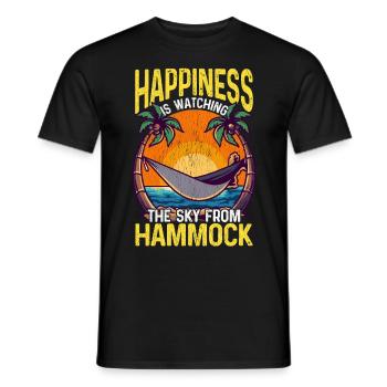 Hammock Summer Beach Holiday Palms Gift - Men's T-Shirt - black - Front - AI Model Male 178 light (178cm)