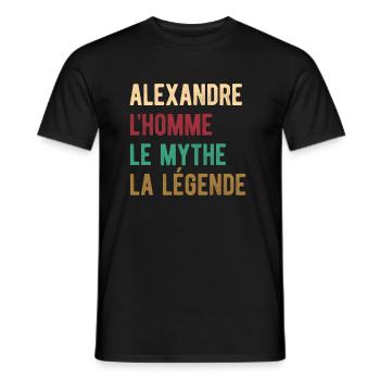 ALEXANDRE L'HOMME LE MYTHE LA LÉGENDE - T-shirt homme - noir - Devant - AI Model Male 178 light (178cm)