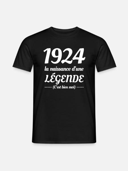 1924 NAISSANCE D'UNE LÉGENDE - T-shirt homme - noir