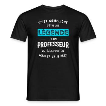 LÉGENDE ET PROFESSEUR - T-shirt homme - noir - Devant - AI Model Male 178 light (178cm)