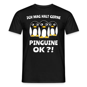 Pinguin Motiv Ich Mag Pinguine Sprüche - Männer T-Shirt - Schwarz - Vorne - AI Model Male 178 light (178cm)