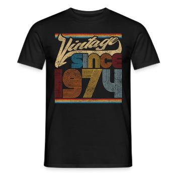 Vintage Since 1974 - Geschenk Zum 47. Geburtstag - Männer T-Shirt - Schwarz - Vorne - AI Model Male 178 light (178cm)