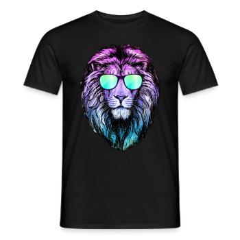 Colorful Sunglasses Summer Gift Lion Animals Cool - Men's T-Shirt - black - Front - AI Model Male 178 light (178cm)