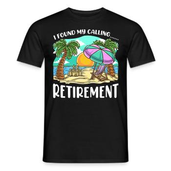 Pension plage vacances pension palmiers soleil mer - T-shirt homme - noir - Devant - AI Model Male 178 light (178cm)