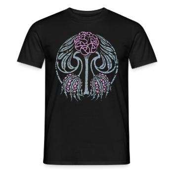 Art Nouveau, Vintage 1900, Mandala motif - Men's T-Shirt - black - Front - AI Model Male 178 light (178cm)
