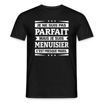 JE SUIS MENUISIER - T-shirt homme - noir - Devant - AI Model Male 178 light (178cm)