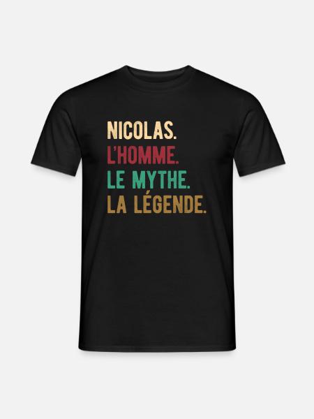 NICOLAS L'HOMME LE MYTHE LA LÉGENDE - T-shirt homme - noir