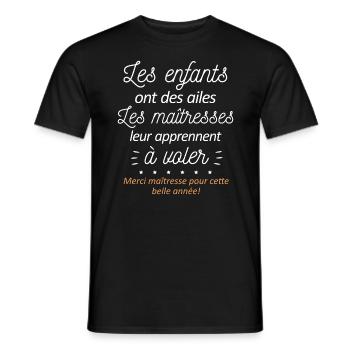 CADEAU MERCI MAITRESSE ENFANTS - T-shirt homme - noir - Devant - AI Model Male 178 light (178cm)