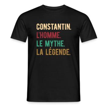 CONSTANTIN L'HOMME LE MYTHE LA LÉGENDE - T-shirt homme - noir - Devant - AI Model Male 178 light (178cm)