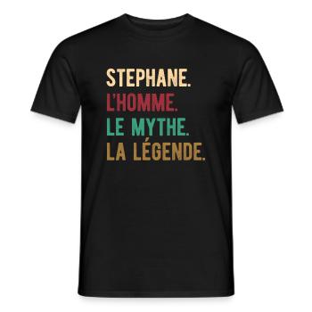 STEPHANE L'HOMME LE MYTHE LA LÉGENDE - T-shirt homme - noir - Devant - AI Model Male 178 light (178cm)