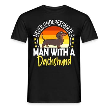 Dachshund Teckel Dogs Dog Lovers Dachshund Man - Men's T-Shirt - black - Front - AI Model Male 178 light (178cm)