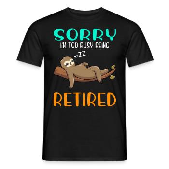 Faultier Rente Ruhestand Rentner Rentnerin - Männer T-Shirt - Schwarz - Vorne - AI Model Male 178 light (178cm)