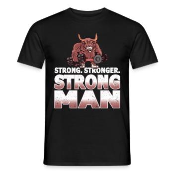 Strongman stronger gym sport fitness bodybuilding - T-shirt homme - noir - Devant - AI Model Male 178 light (178cm)