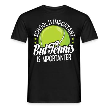 SCHOOL IS IMPORTANT BUT TENNIS IS IMPORTANTER - T-shirt homme - noir - Devant - AI Model Male 178 light (178cm)