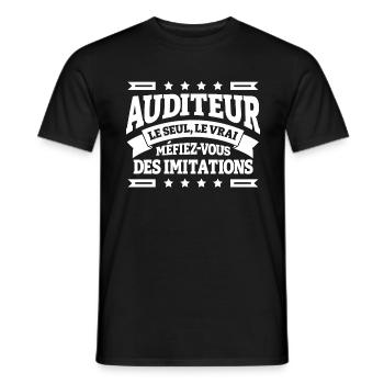 AUDITEUR LE SEUL LE VRAI - T-shirt homme - noir - Devant - AI Model Male 178 light (178cm)