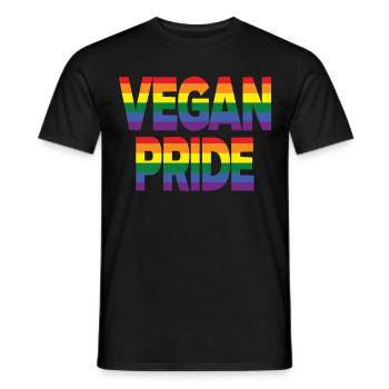Vegan Pride Veganer LGBT Veganerin LGBTQ Pride - Men's T-Shirt - black - Front - AI Model Male 178 light (178cm)
